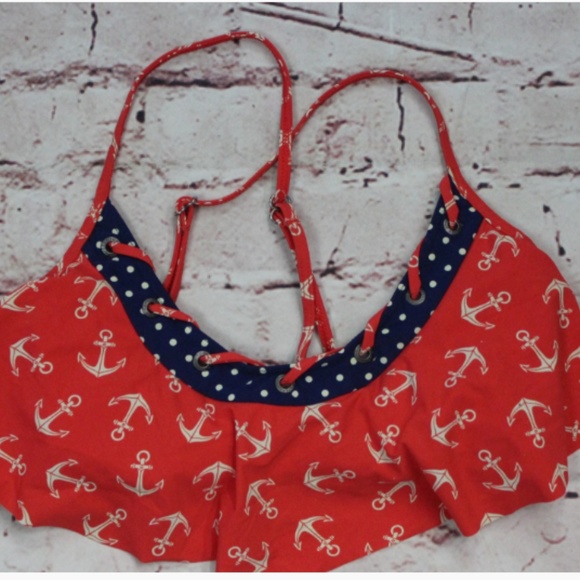 Sperry Other - Women's Sperry Top Sider Bikini Top Red & Blue S
